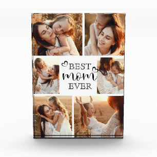 Personalised Modern Best Mum Ever Photo Collage Block