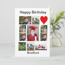 Personalised Modern Birthday 11 Photo Collage T-S