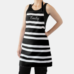 Personalised Modern Black And White Apron
