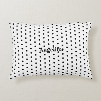 Personalised Modern Black and White Polka Dot  Decorative Cushion