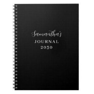 Personalised Modern Black Journal