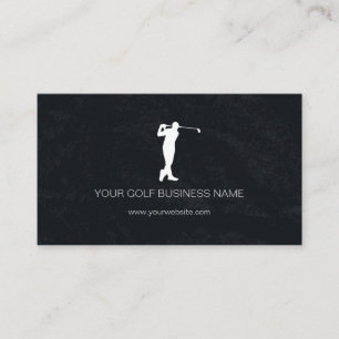 Personalised Modern Black Professional Golf Business Card