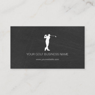 Personalised Modern Black Professional Golf Business Card