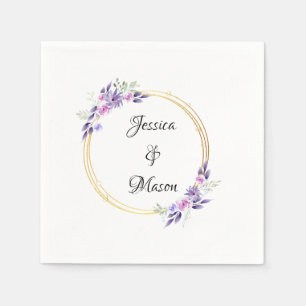 Personalised Modern Bloom Floral Wedding Napkin