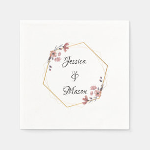 Personalised Modern Bloom Floral Wedding Napkin