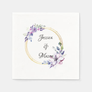 Personalised Modern Bloom Floral Wedding Napkin