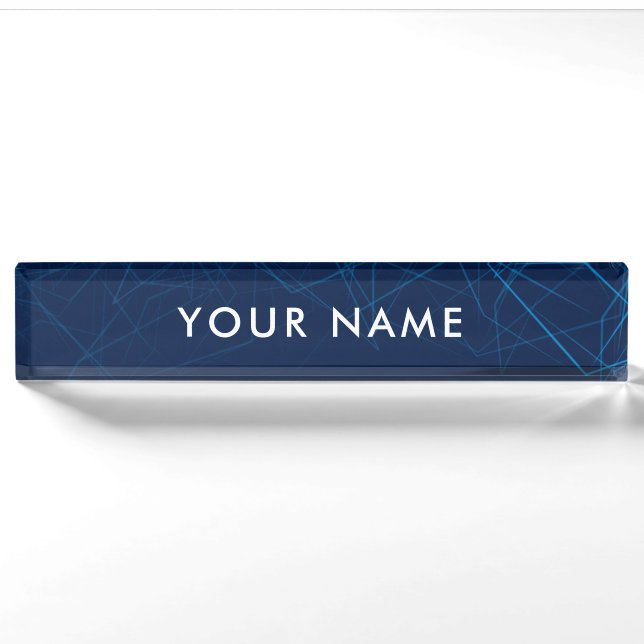 Personalised Modern Blue Tech Professional Nameplate (Front)