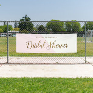 Personalised Modern blush pink gold Bridal Shower Banner