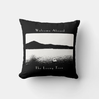 Personalised Modern Boat Decor Black White Pontoon Cushion