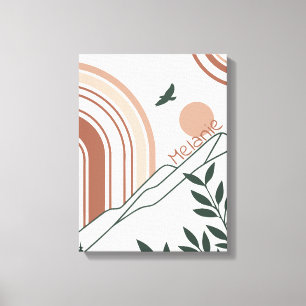 Personalised Modern Boho Botanical Minimalist Canvas Print