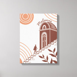 Personalised Modern Boho Botanical Minimalist  Canvas Print