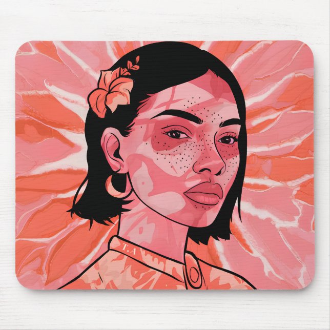 Personalised Modern boho feminine minimalist art Mouse Pad (Front)