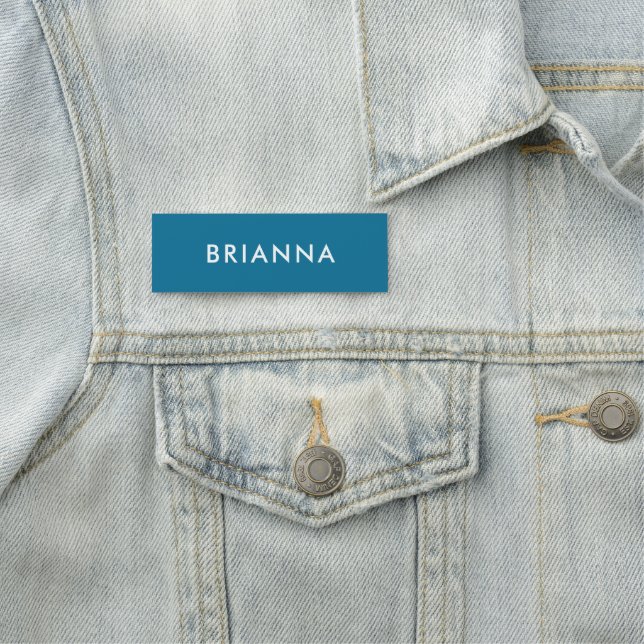 Personalised Modern Bold Turquoise Professional Name Tag (In Situ)
