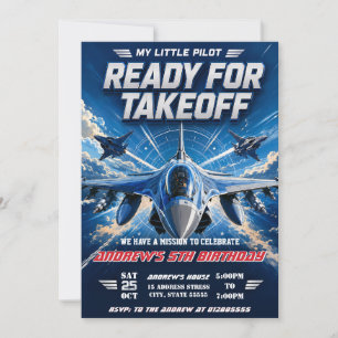 Personalised modern boy Air force Birthday Invitation