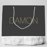 Personalised Modern Bridal Party Groomsman Wedding Large Gift Bag<br><div class="desc">Elevate your bridal party experience with our Personalised Modern Bridal Party Groomsman Wedding Large Gift Bag collection, designed to make every moment memorable. These personalised gift bags are the perfect complement to bridesmaid proposals, bachelorette parties, and wedding party thank-you gifts. Crafted with a modern and elegant touch, these custom gold...</div>