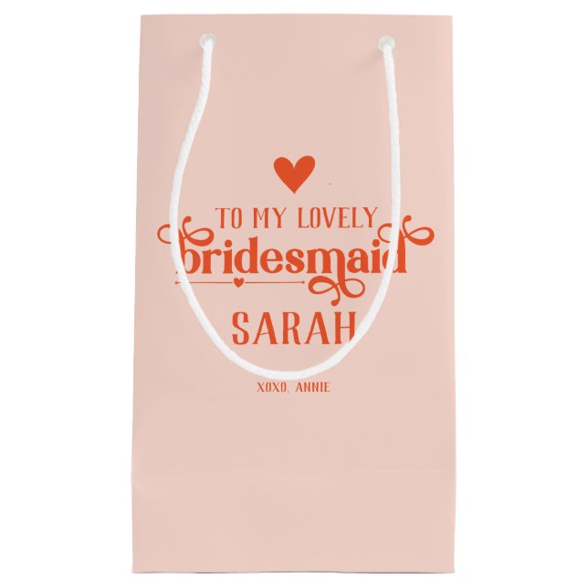 Personalised Modern Bridesmaid Gift Bag (Front)