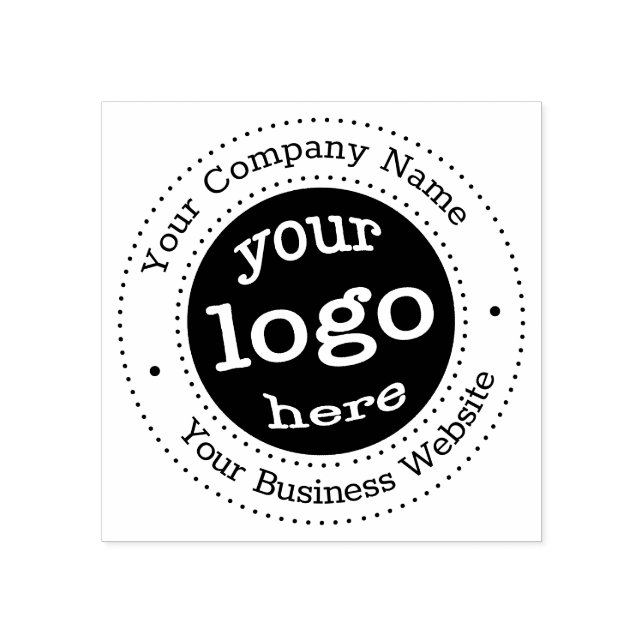 Personalised Modern Business Company Logo Round Rubber Stamp (Imprint)