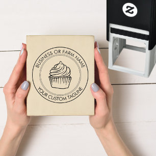 Personalised Modern Business Name Logo Address  Self-inking Stamp