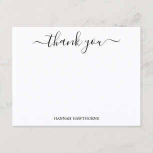 Personalised Modern Calligraphy Script Thank You Card