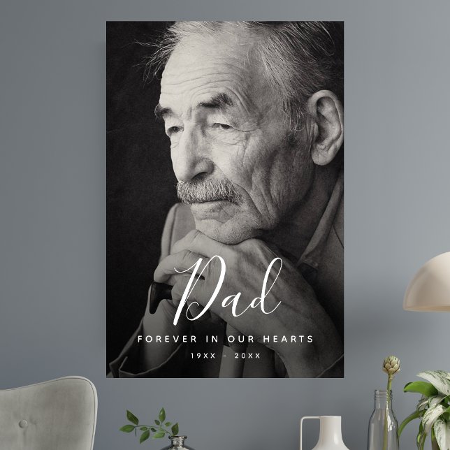 Personalised Modern Celebration of Life Funeral Poster (Dad Photo Memorial Poster)