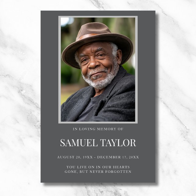 Personalised Modern Celebration of Life Funeral Poster (Photo Memorial Poster)
