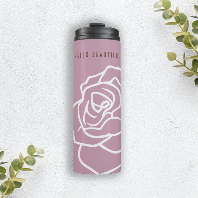 Personalised Modern Chic Pink Rose Thermal Tumbler (Creator Uploaded)