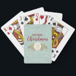 Personalised Modern Christmas Beach Playing Cards<br><div class="desc">A coastal Christmas beach themed playing cards.  Playing cards are decorated with a pretty sand dollar and Christmas foliage. Designed for you by Blackberry Boulevard.</div>