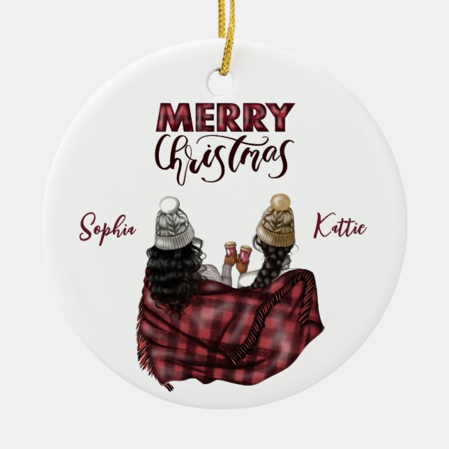 Personalised modern Christmas Ornament Soul sister (Front)