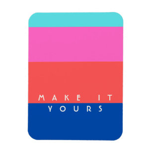 Personalised Modern Colour Block Pattern Magnet