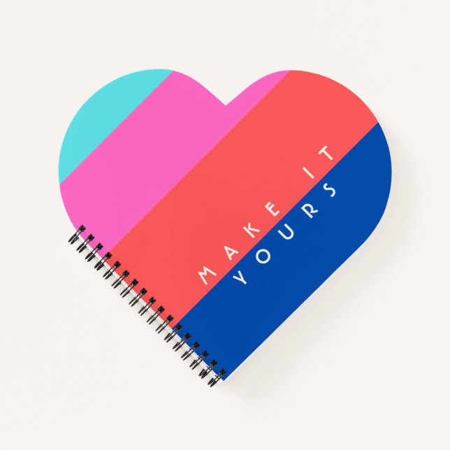 Personalised Modern Colour Block Pattern Notebook (Front)