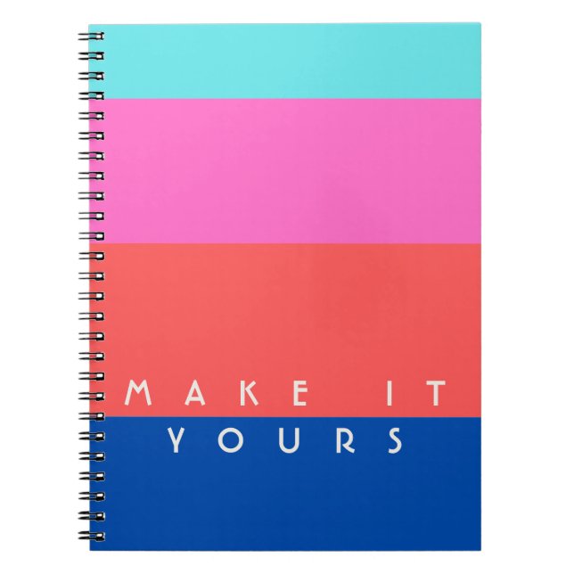 Personalised Modern Colour Block Pattern Notebook (Front)
