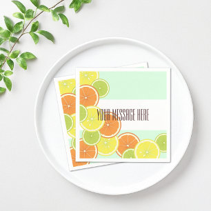 Personalised Modern Colourful Citrus Fruit Paper Napkin