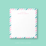 Personalised Modern Cool Notepad<br><div class="desc">This Personalised Cute Striped Notepad showcases a delightful diagonal striped pattern in lively pink, green mint, green and orange hues. Perfect for jotting down notes, ideas, or reminders, this notepad adds a splash of fun to your everyday tasks. Customise it with your name, leave the "a note from" or change...</div>