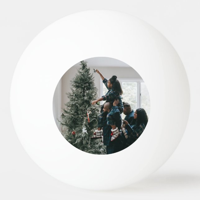 Personalised Modern Custom Christmas Family Photo Ping Pong Ball (Front)