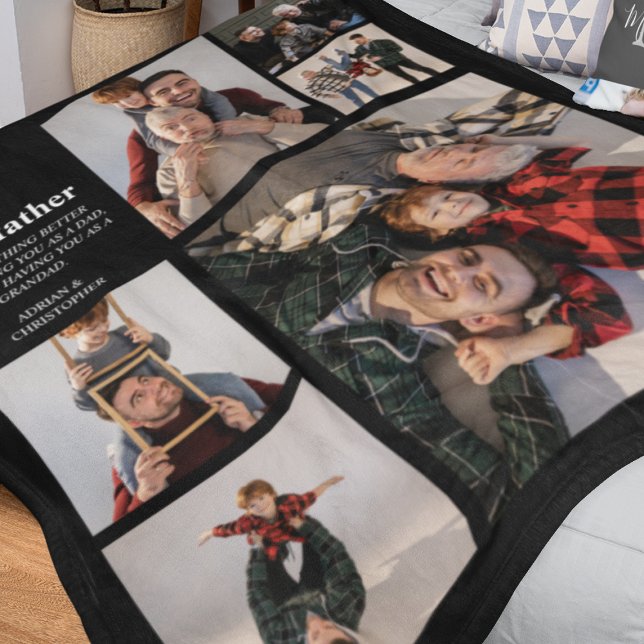 Personalised Modern Dad | 6 Photo Fleece Blanket (Creator Uploaded)