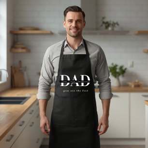 Personalised Modern DAD Black Apron
