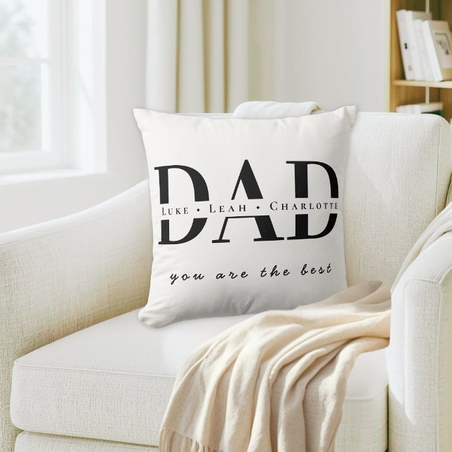 Personalised Modern DAD Throw Pillow (Creator Uploaded)