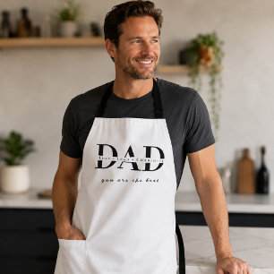 Personalised Modern DAD White Apron
