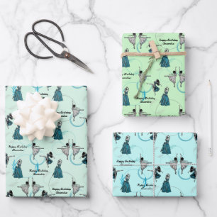 Personalised Modern Dancers Gift Wrap Set