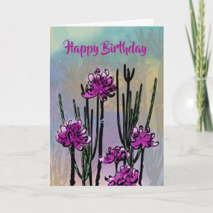 Personalised Modern Desert Bloom Floral Birthday Card