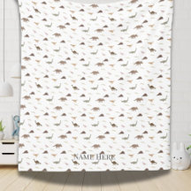 Personalised Modern Dinosaur Fleece Blanket