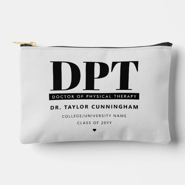 Personalised Modern DPT Doctor of Physical Therapy Accessory Pouch (Front)