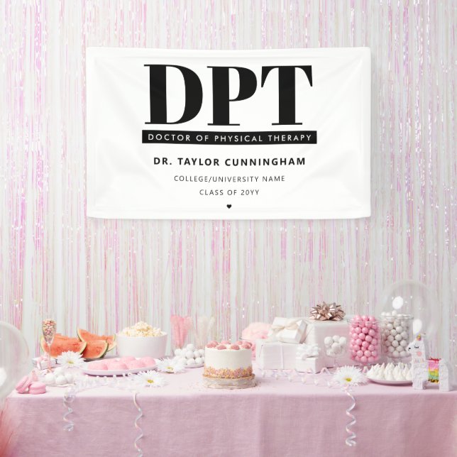 Personalised Modern DPT Doctor of Physical Therapy Banner (Party)