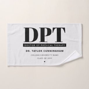 Personalised Modern DPT Doctor of Physical Therapy Hand Towel