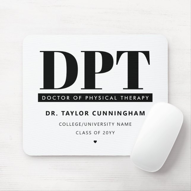 Personalised Modern DPT Doctor of Physical Therapy Mouse Pad (With Mouse)
