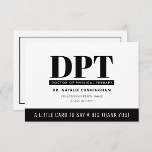 Personalised Modern DPT Doctor of Physical Therapy Thank You Card