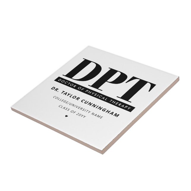 Personalised Modern DPT Doctor of Physical Therapy Tile (Side)
