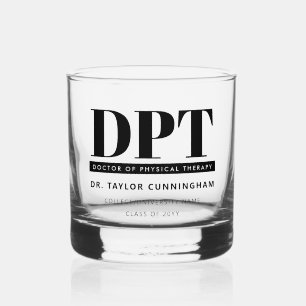 Personalised Modern DPT Doctor of Physical Therapy Whiskey Glass