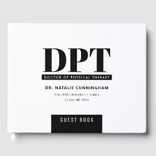 Personalised Modern DPT Graduation Party Guest Book