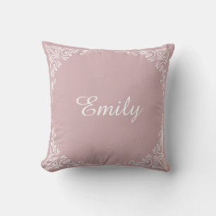 Personalised Modern Dusty Pink Typography Name Cushion